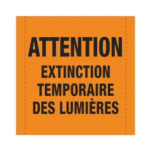 Bannière en treillis PVC Attention extinction temporaire