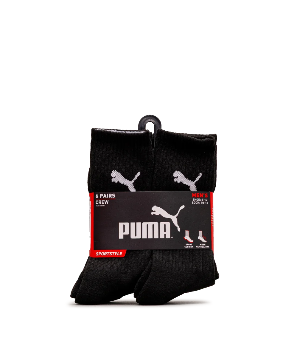 Mens crew socks 6 pack - Noir - #92B-23