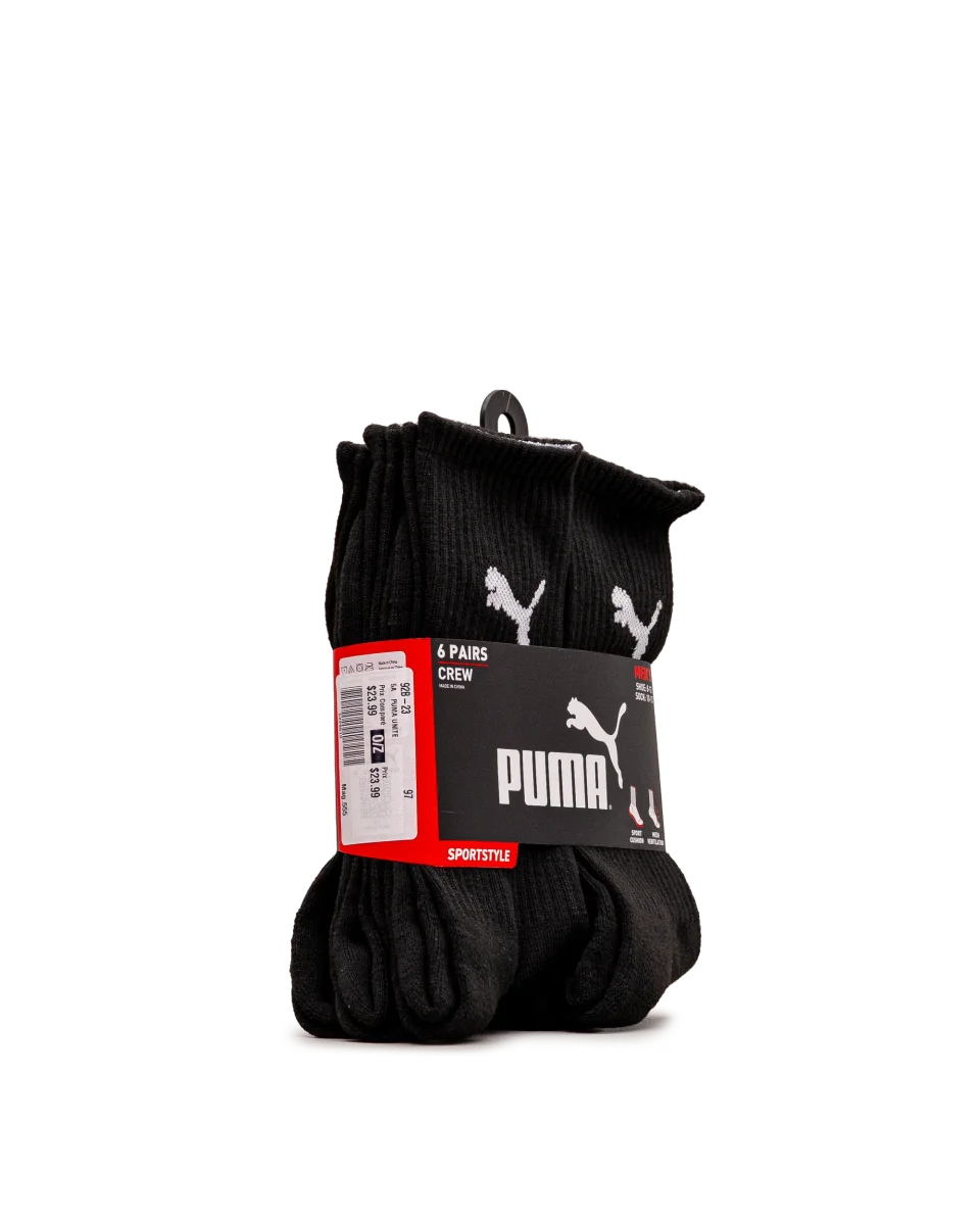 Mens crew socks 6 pack - Noir - #92B-23 - Image 2