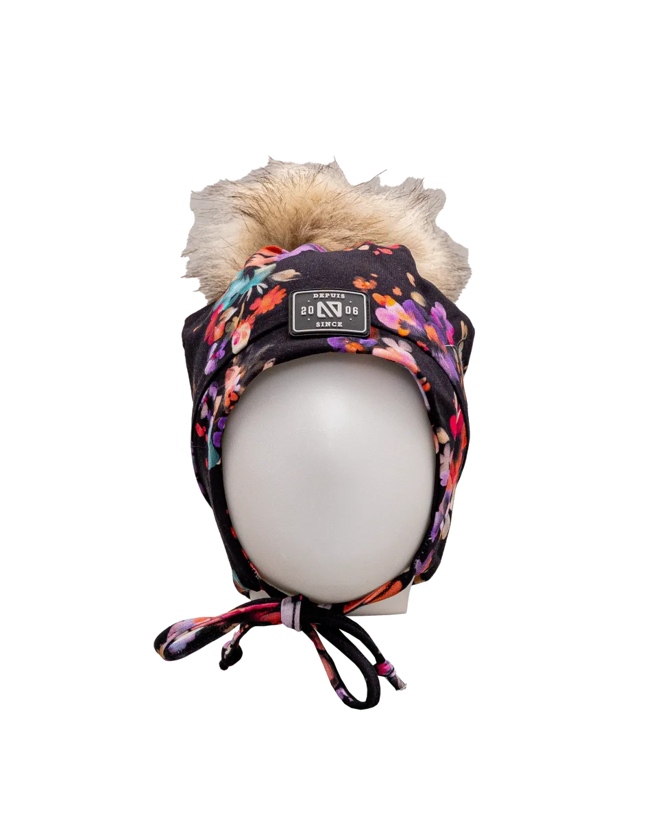 Tuque pompom jersey 2 6y - Fleur - #97D-205 - Image 2