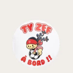 Autocollant Ty zef à bord blanc
