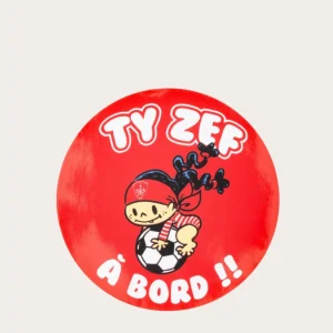 Autocollant Ty zef à bord rouge