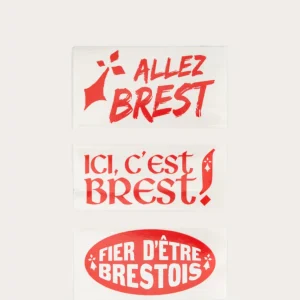Autocollants slogans rouge x 3