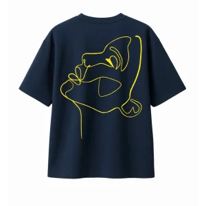 T-shirt Minimaliste Brodé 100% Coton – Design One Line Draw