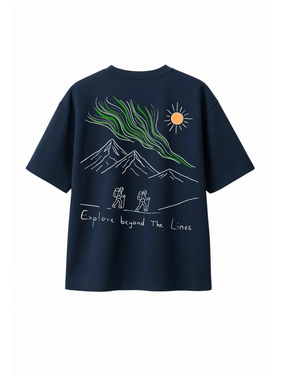 T-shirt Minimaliste Brodé 100% Coton – Design Randonnée (F) - Image 7