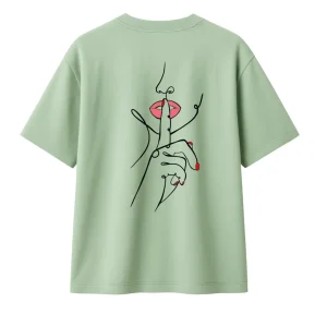 T-shirt Minimaliste Brodé 100% Coton – Design Silence