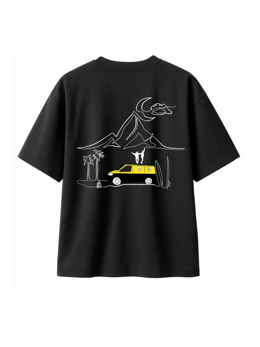 T-shirt Minimaliste Brodé 100% Coton – Design Vanlife (F) - Image 4