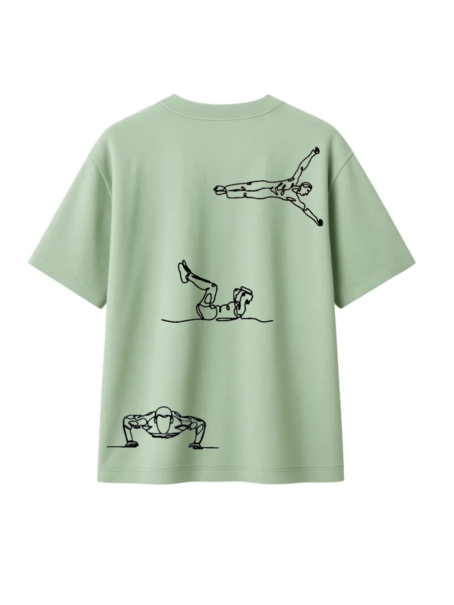 T-shirt Minimaliste Brodé 100% Coton – Design Street-Workout (F) - Image 7