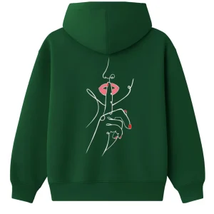 Hoodie 460g 100% Coton – Broderie Minimaliste - Design Silence (F)