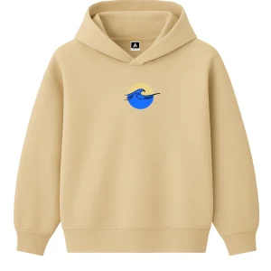 Hoodie 460g 100% Coton – Broderie Minimaliste - Design Vague