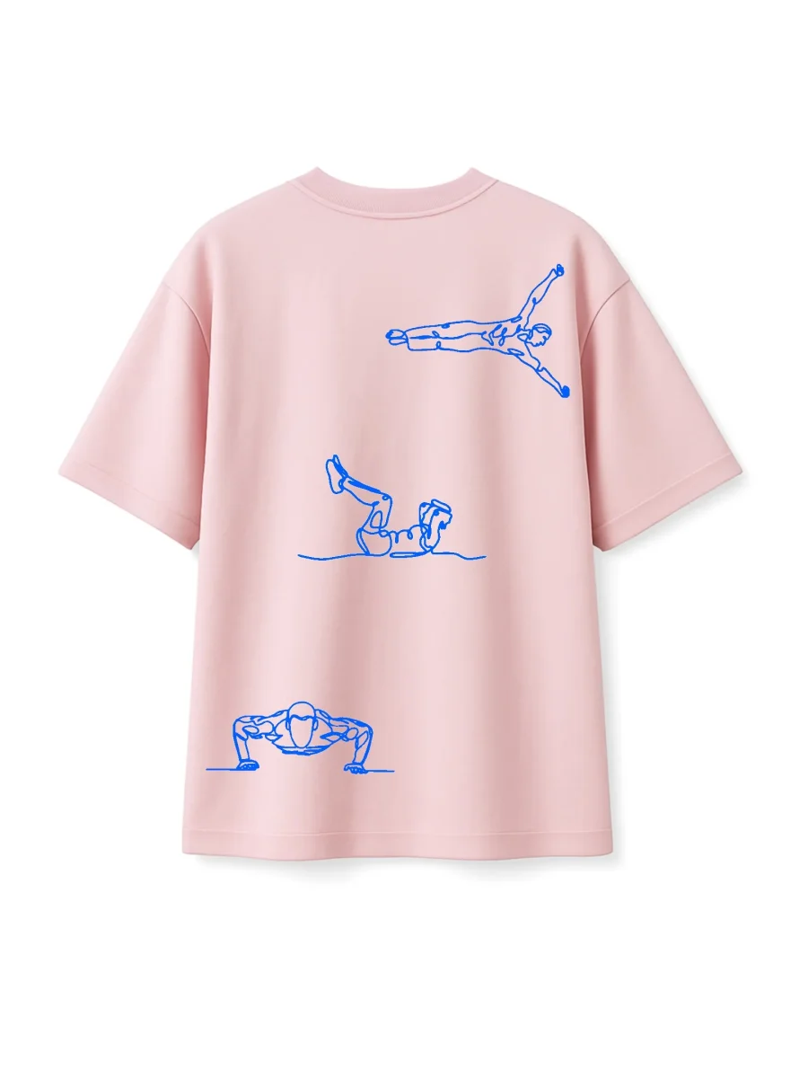 T-shirt Minimaliste Brodé 100% Coton – Design Street-Workout (F) - Image 8