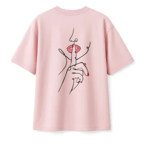 T-shirt Minimaliste Brodé 100% Coton – Design Silence (F)