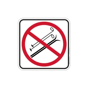 Panneau Ski et batons interdits