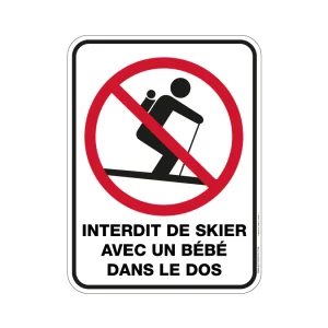 Panneau Ski avec un bébé interdit