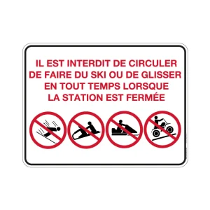 Panneau Règlement station fermée