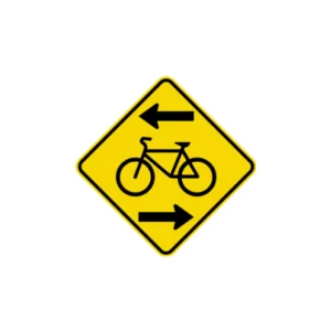 Panneau signal avancé d'une chaussée a double sens cyclable