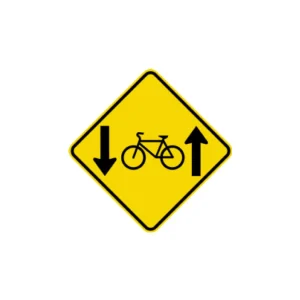 Panneau signal avancé de circulation a double sens des bicyclettes