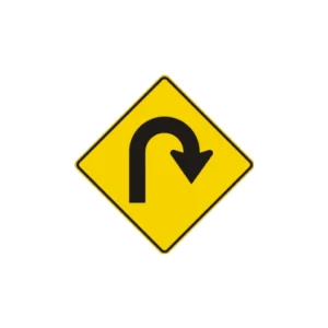 Panneau virage a droite 180 degrés
