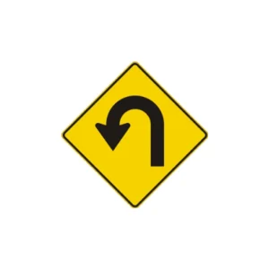 Panneau virage a gauche 180 degrés