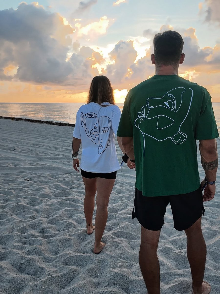 T-shirt Minimaliste Brodé 100% Coton – Design Double Visage (F) - Image 2