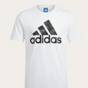 T-shirt blanc homme logo adidas noir